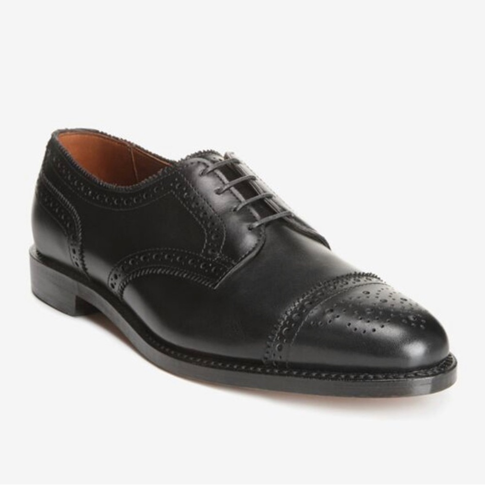 Allen Edmonds Sanford Cap Toe Black Leather Oxfords 11.5 Dress Shoes